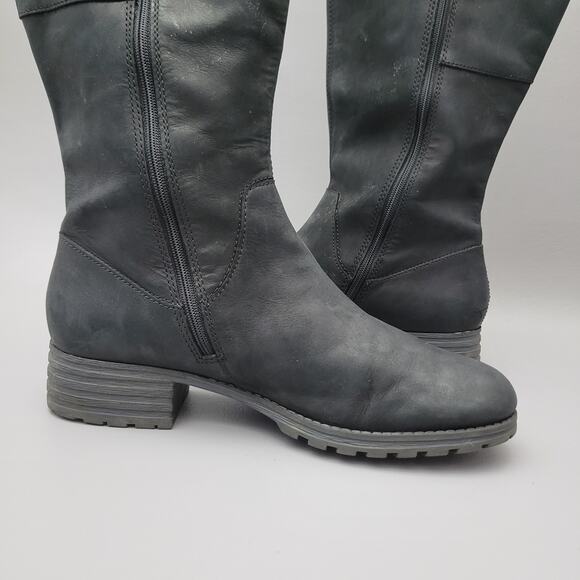 Clarks Marana Trudy Womens Knee High Boot Leather Size 9 Side Zip Stretch Calf - Picture 5 of 15